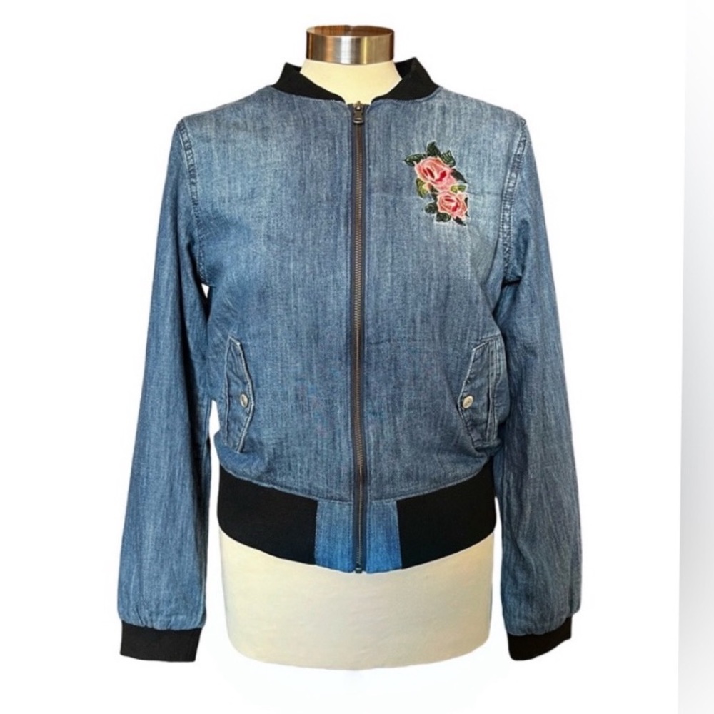 Hudson Jeans Chambray Bomber Jacket XL girls